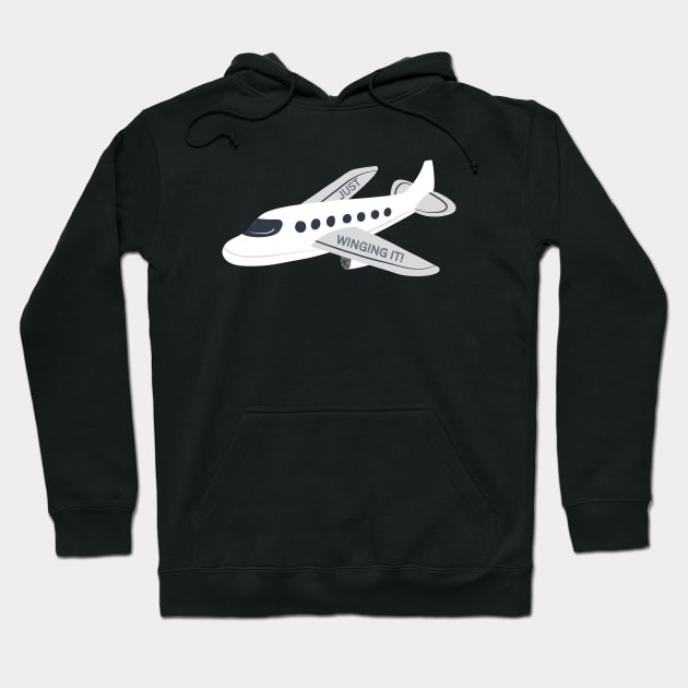 Just Winging It Airplane Shirt Hoodie by StickerMyLife